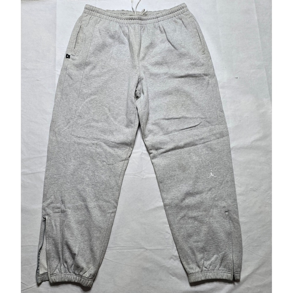 Vintage Air Jordan Mens Fleece Sweatpants Heather Gray Ankle Zip Jumpman XXL